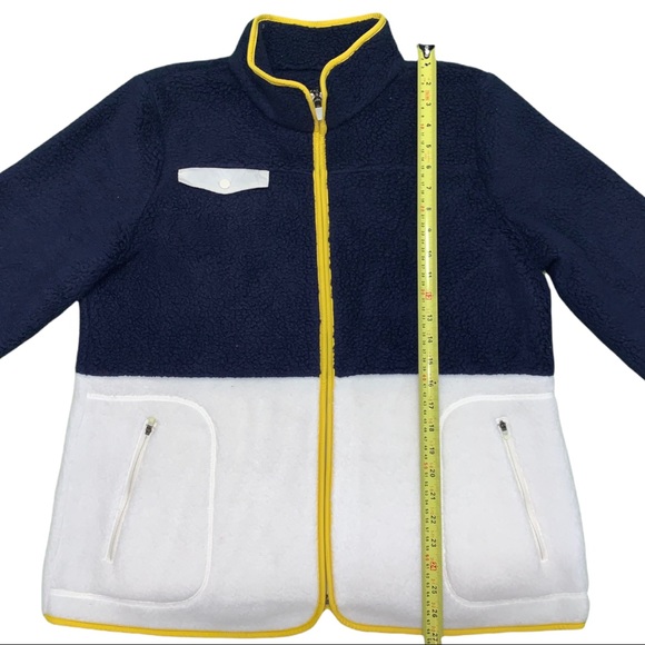 Talbots XL Plush Sherpa Colour Block Zip Up Sweatshirt Jacket Coat - Picture 4 of 10